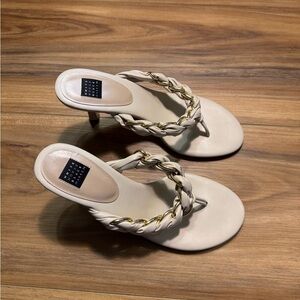 White House Black Market Cream and Gold Heels